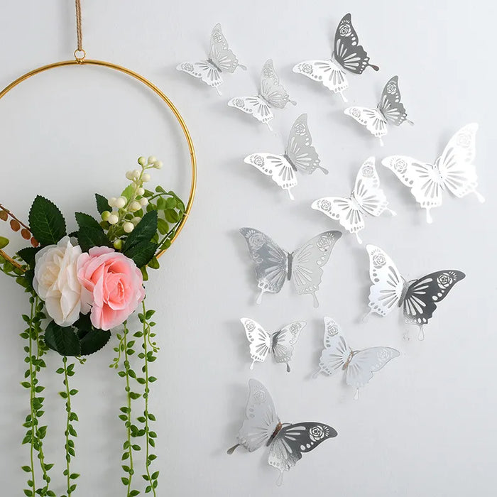 Digital Shoppy 3d Three-dimensional Butterfly Wall Sticker Wall Decoration Sticker ( 12 pieces )