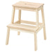 IKEA BEKVÄM two-step stool solid aspen natural wood front view 50cm height #50225592