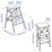 IKEA BEKVÄM step stool beech dimensions illustration showing width height and folded measurements