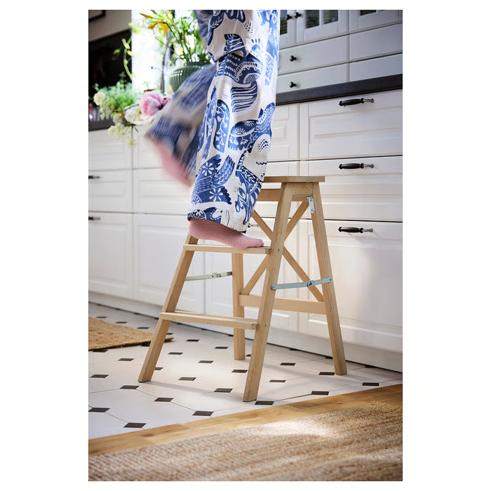 IKEA BEKVÄM beech step stool styled in home interior setting