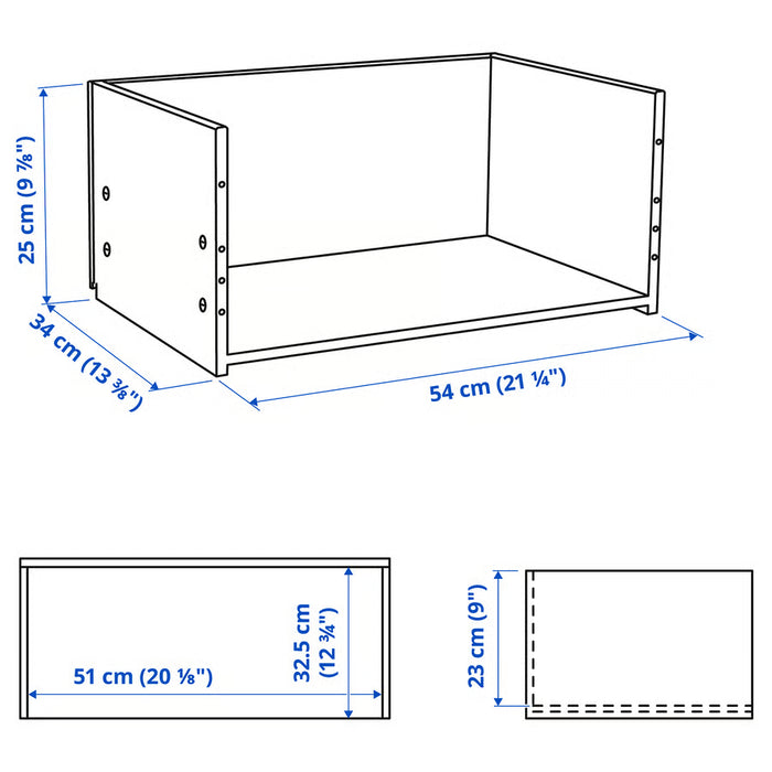 IKEA BESTÅ Drawer frame, white stained oak effect, 60x25x40 cm (23 5/8x9 7/8x15 3/4 ")