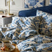 IKEA BITTERSÖTA duvet cover on bed, grey/blue bird print, cosy bedroom styling