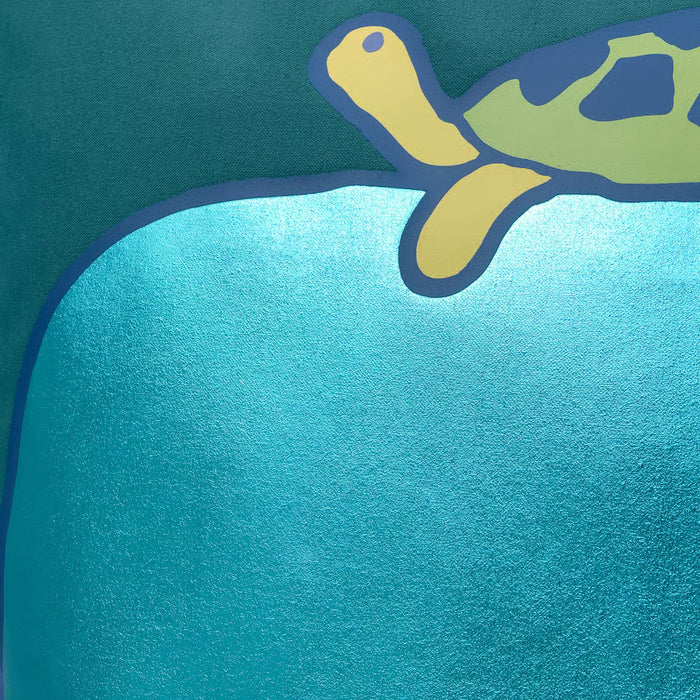 IKEA BLÅVINGAD cushion cover shimmering whale and turtle print detail on soft canvas