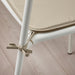 Close-up of IKEA BRÄMÖN grey-beige chair pad fabric texture showing water-repellent polyester weave