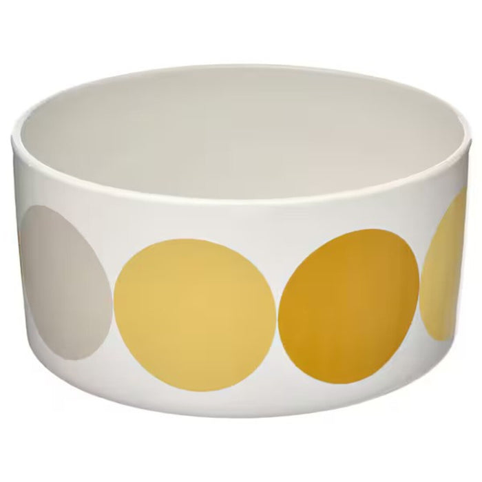 IKEA BRÖGGAN Bowl, dot pattern white/yellow, 20 cm (8 ")