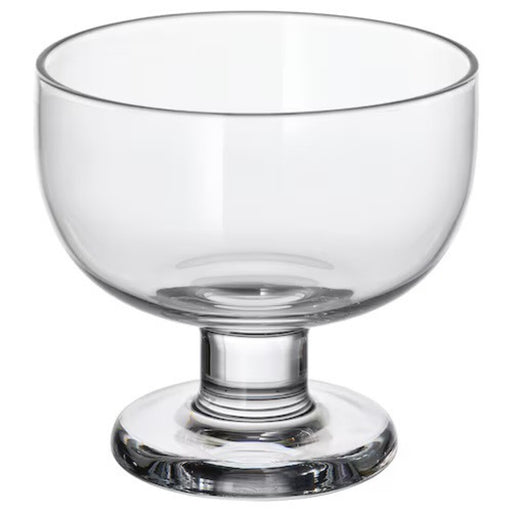 "BRÖGGAN dessert bowl crafted from clear glass, perfect for showcasing desserts."