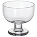 "BRÖGGAN dessert bowl crafted from clear glass, perfect for showcasing desserts."