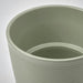 IKEA BROKSPIREA light green 9cm plant pot styled with indoor plant on shelf