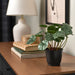 IKEA BROKTRAST dark grey plant pot 9cm styled on a shelf with other pots and plants