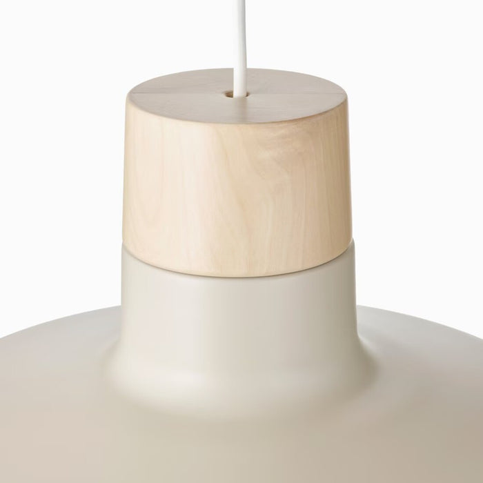 Close-up of IKEA BUNKEFLO Pendant Lamp showcasing beige and birch design 70510791