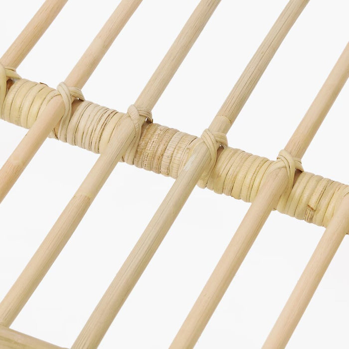 Close-up of the rattan weaving on the IKEA BUSKBO Plant Stand-90455374