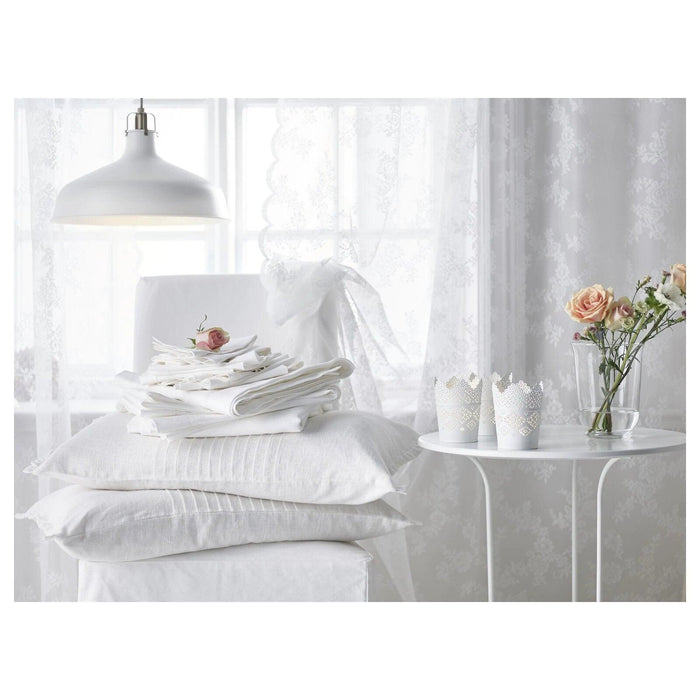IKEA SKURAR Candle Holder, White, 11 cm (4 ").with GLIMMA Unscented Candle in Metal Cup - Pack of 24
