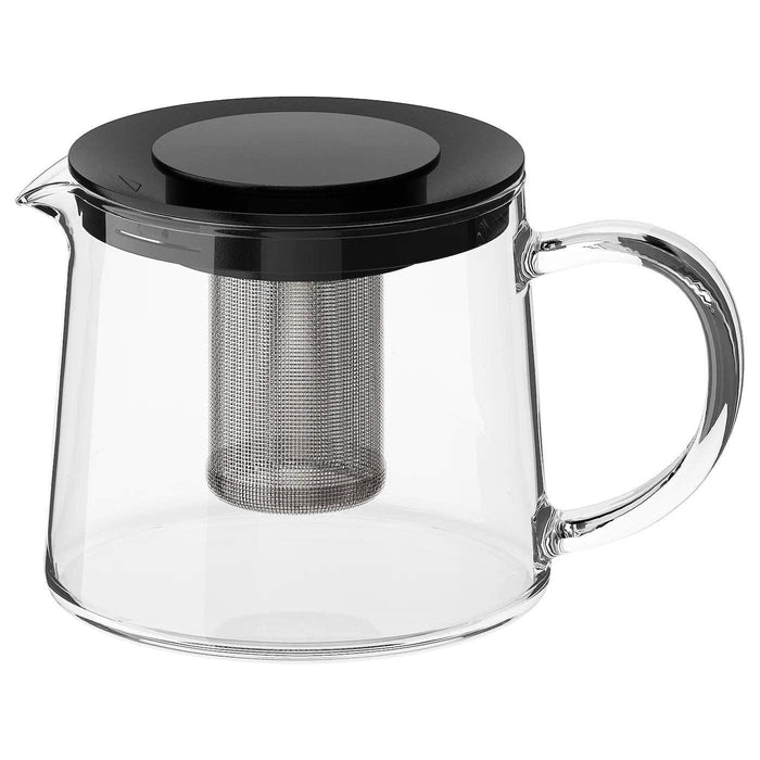 IKEA Glass Teapot with Stainless Steel Infuser 1.5 l and Cup with Saucer 200 ml