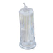 Clear cylindrical light fixture on a white background
