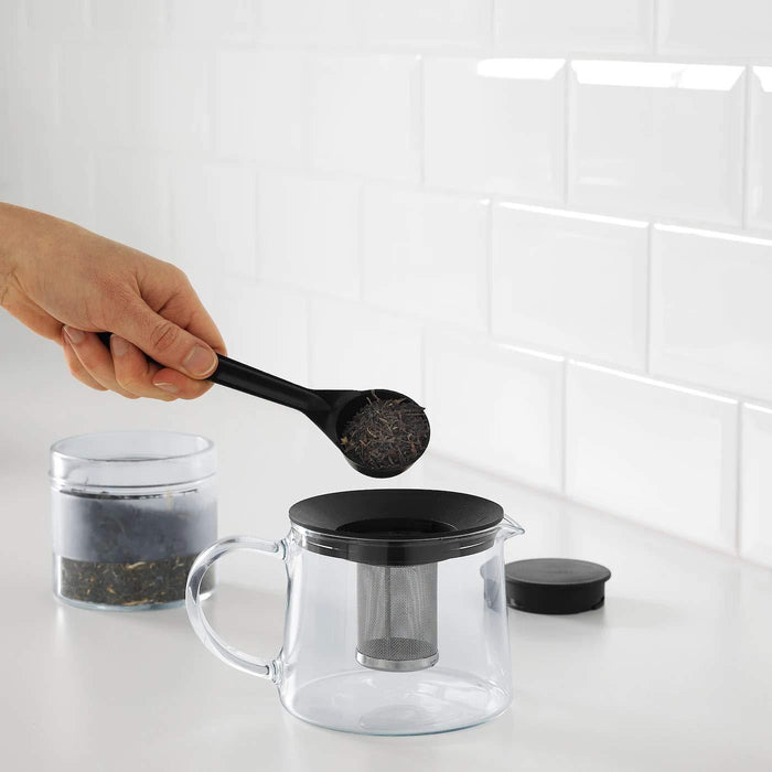 IKEA Glass Teapot with Stainless Steel Infuser 0.6 l and Cup with Saucer 200 ml