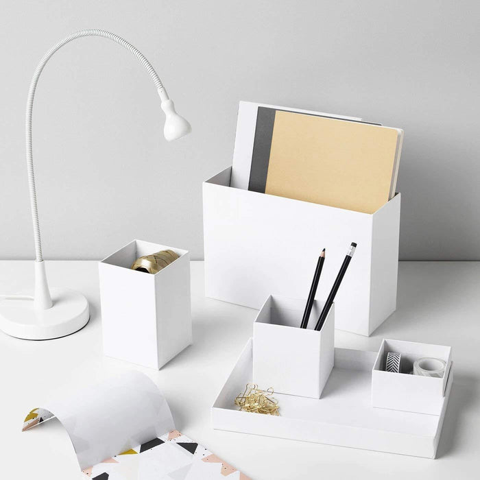 IKEA Magazine file set of 2, white with Desk organiser, white, 18x17 cm