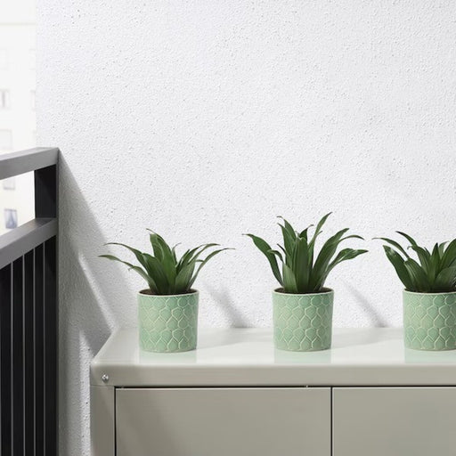 IKEA Chiafrön plant pot in green, perfect for both indoor and outdoor settings