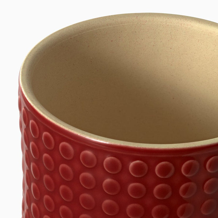Charming red ceramic plant pot by IKEA, perfect for small plants, 9 cm-10574559