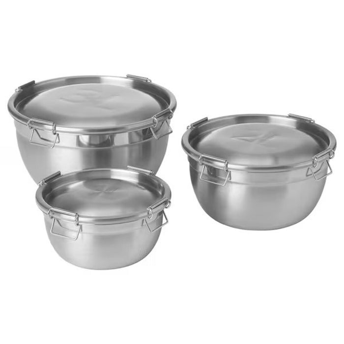 Set of 3 CIKLID Bowls with lids from IKEA, various sizes for versatile use