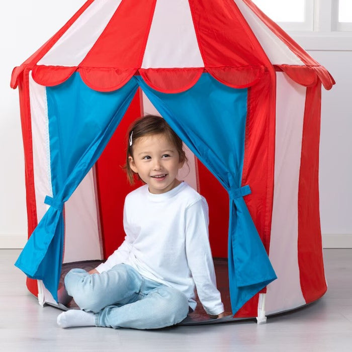 "Bright and inviting IKEA children's tent, a delightful addition to any playroom."