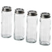 IKEA CITRONHAJ clear glass spice jars set of 4 with stainless steel lids white background #40553206