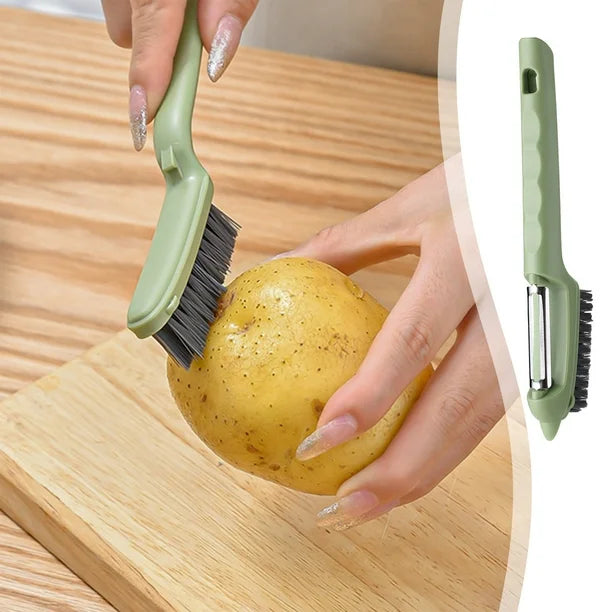 Digital Shoppy Kitchen Fruit Peeler with Cleaning Brush – Green