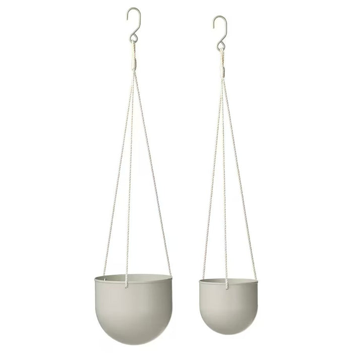 IKEA DAKSJUS Hanging Planter Set of 2 Light Grey-Beige-00568889