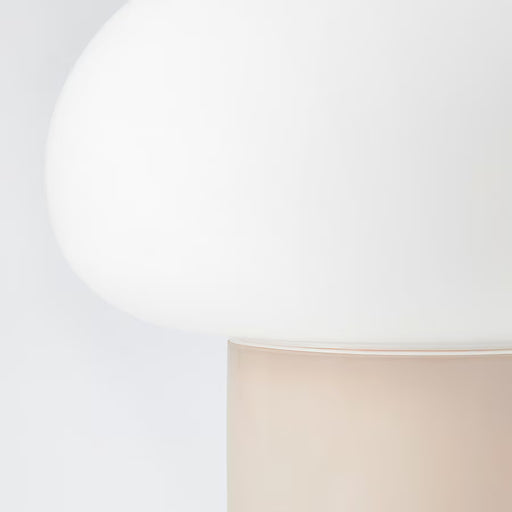 IKEA DEJSA table lamp beige opal white glass shade side view