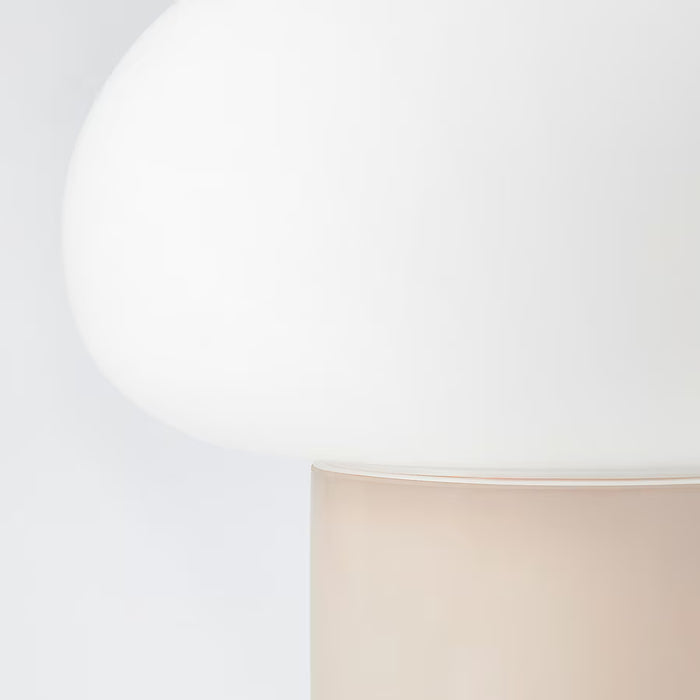 IKEA DEJSA table lamp beige opal white glass shade side view