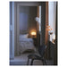 IKEA DEJSA lamp curved opal glass shade with chrome detailing close-up