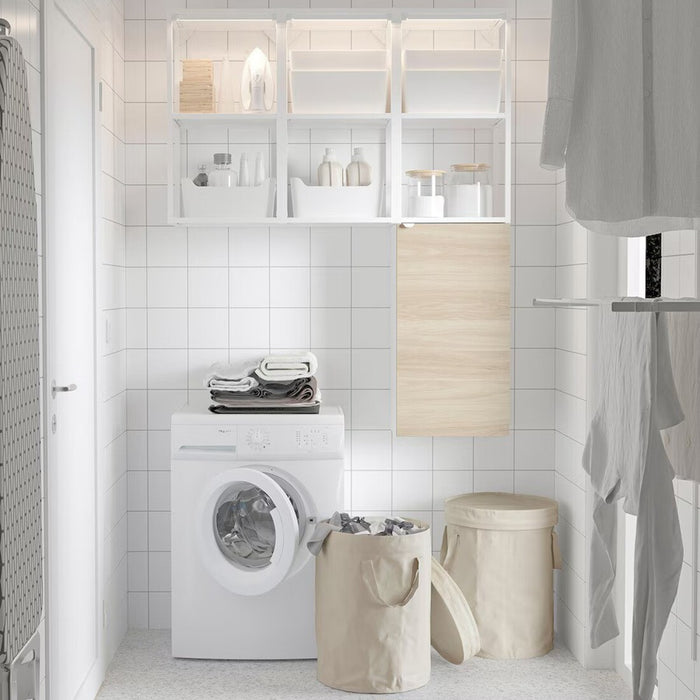 DIMPA light grey-beige sorting bag, 50 liters, with lid, ideal for organizing clothes or toys.