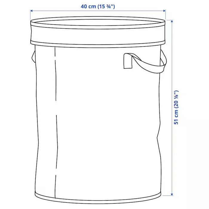 DIMPA light grey-beige sorting bag with lid, 50-liter capacity, shown in a compact size for easy storage and home organization.
