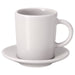 IKEA DINERA beige espresso cup and saucer matt-glazed stoneware front view #20429642
