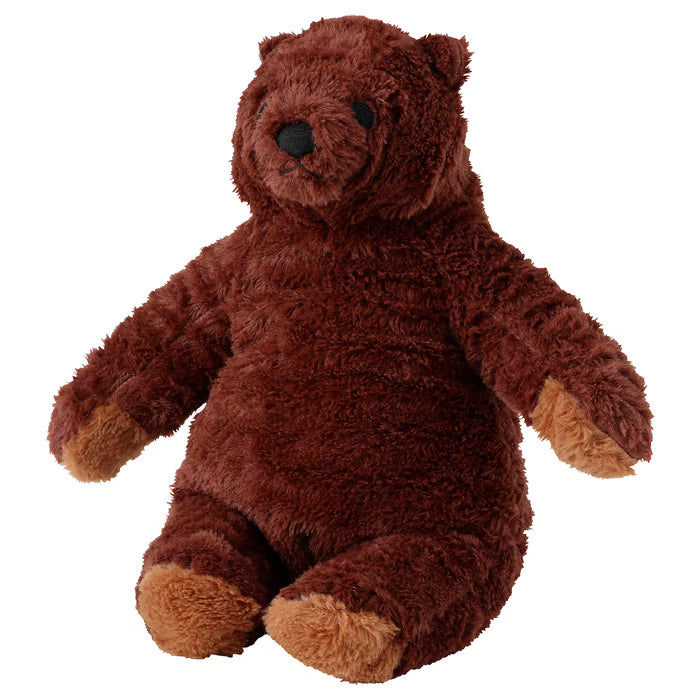 IKEA DJUNGELSKOG soft toy brown bear cub 32cm sitting upright with fuzzy fur texture #60552357