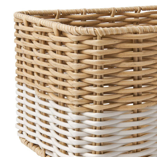 Close-up of the durable construction of the IKEA DJURTRÄNARE Basket, ideal for organizing various items