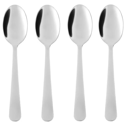 IKEA DRAGON stainless steel spoons set of 4 arranged on white background 19cm classic design #40515525