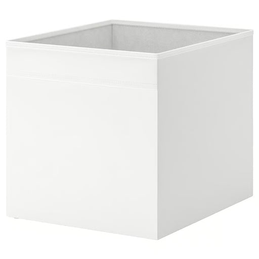 IKEA DRÖNA white fabric storage box open top square design minimalist front view #70262828