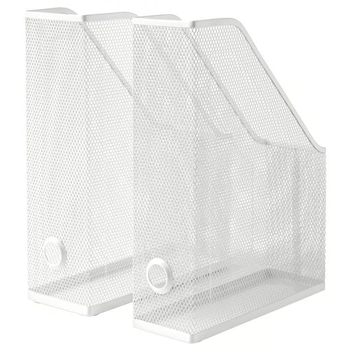 IKEA DRÖNJÖNS magazine file white metal mesh set of 2 desk organizers for office storage #80439695