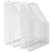 IKEA DRÖNJÖNS magazine file white metal mesh set of 2 desk organizers for office storage #80439695