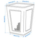 Measurement diagram of the IKEA DRÖNJÖNS wastepaper basket showing width, depth and height