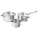 IKEA DVÄRGKRÄFTA 5-piece stainless steel cookware set with saucepans and pot with lids #10601440