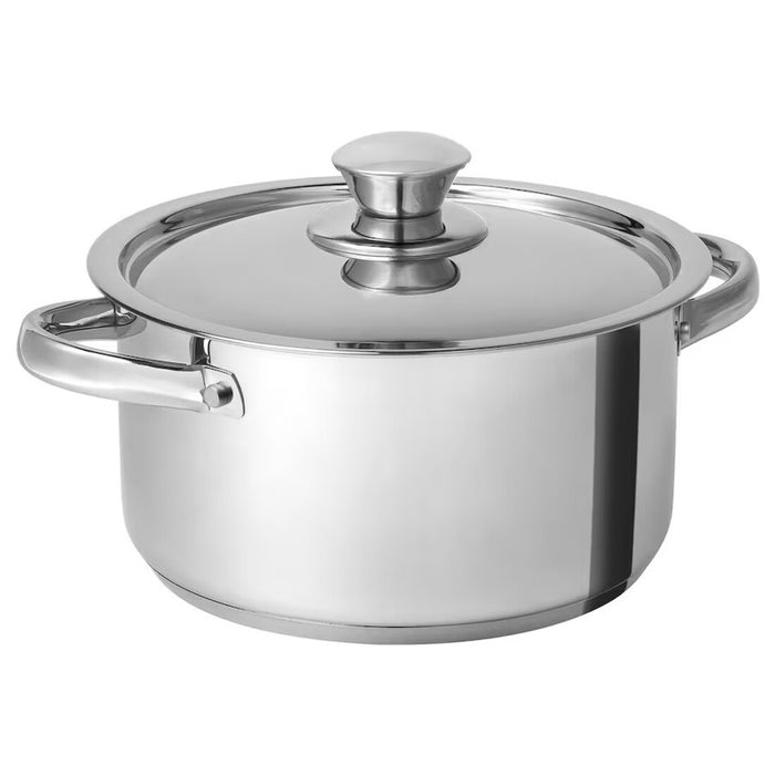 DVÄRGKRÄFTA 3L pot with lid, durable and sleek design, perfect for cooking soups and stews.