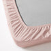 IKEA DVALA fitted sheet with elastic edging stretched over a mattress showing secure full-coverage fit