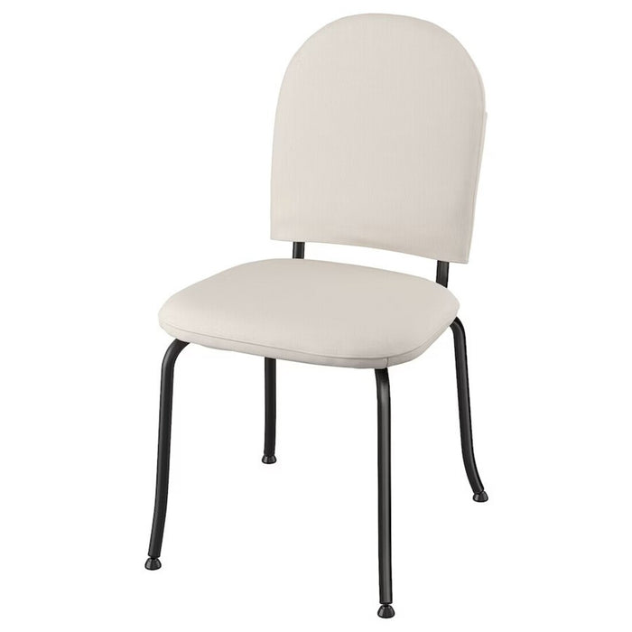 IKEA EBBALYCKE dining chair in Idekulla beige fabric – modern minimalist design with curved backrest and sturdy legs, perfect for small spaces.
