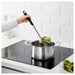  IKEA HJÄLTE black skimmer showing stainless steel mesh and reinforced polyamide handle detail