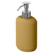  IKEA EKOLN soap dispenser dark yellow stoneware bottle with chrome pump #40618241