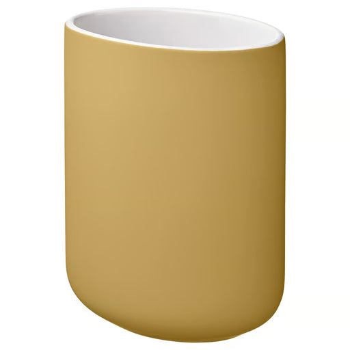IKEA EKOLN toothbrush holder dark yellow stoneware bathroom accessory #00618243