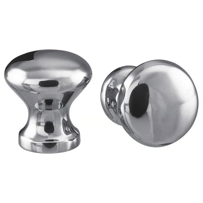 IKEA ENERYDA chrome-plated knobs round and cylindrical design pack of 2 #30347537