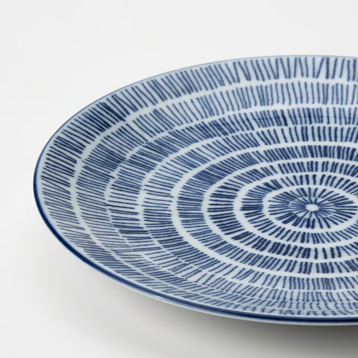  Close-up of IKEA ENTUSIASM side plate showing blue raised relief pattern and detailed craftsmanship