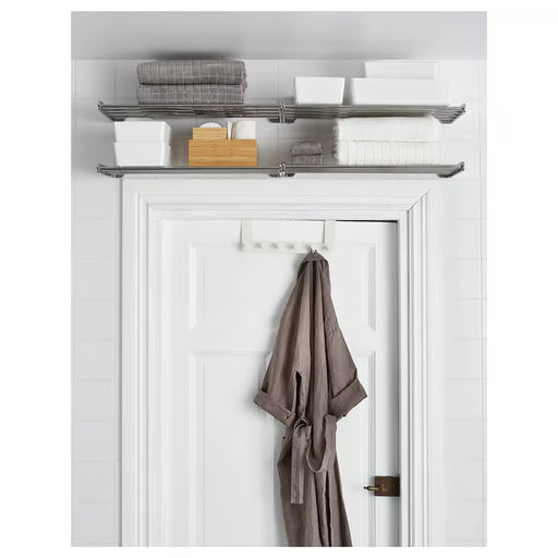  IKEA ENUDDEN white over-door hanger organising towels and bathrobe on bathroom door